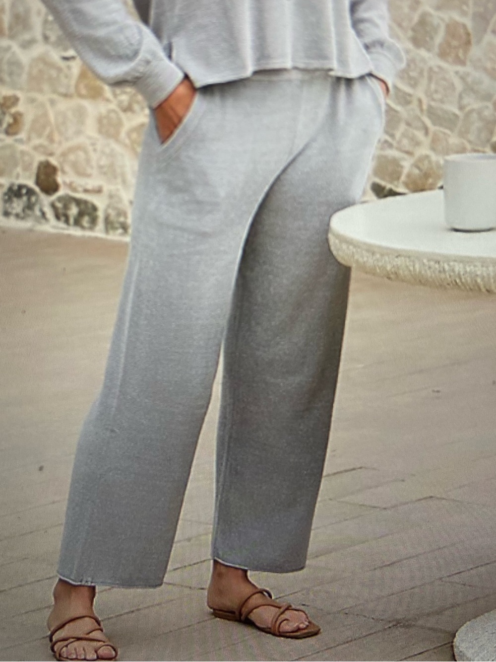 Barefoot Dreams Tall CozyChic Ultra Lite Rolled Edge Pant 29” Inseam Lite Gray S